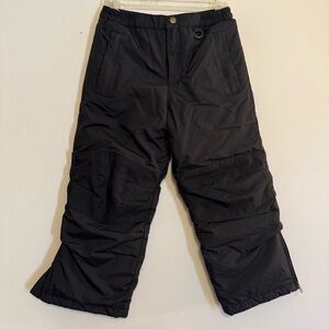 Lands' End Kids Grow-a-Long Snow Board Ski Pants Reinforced Knee Black Size 7